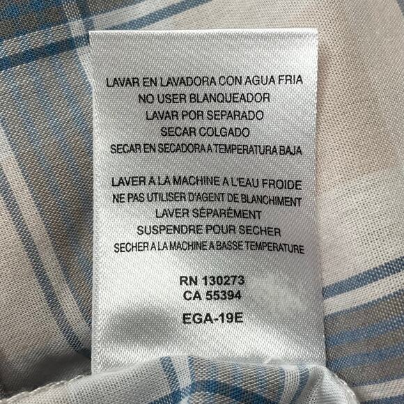 WRANGLER BUTTON DOWN SNAP CLOSE LONG SLEEVE SHIRT PLAID CHECK PINK BLUE MEDIUM - Picture 9 of 10